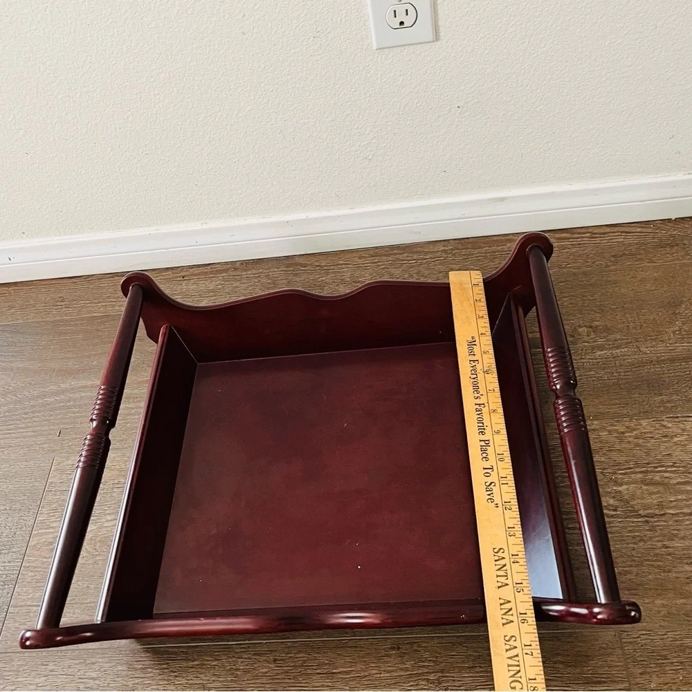 Wooden Serving Tray in Dark Cherry